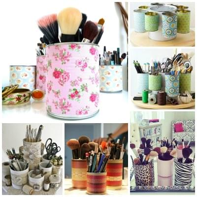 rangement pinceau carton diy